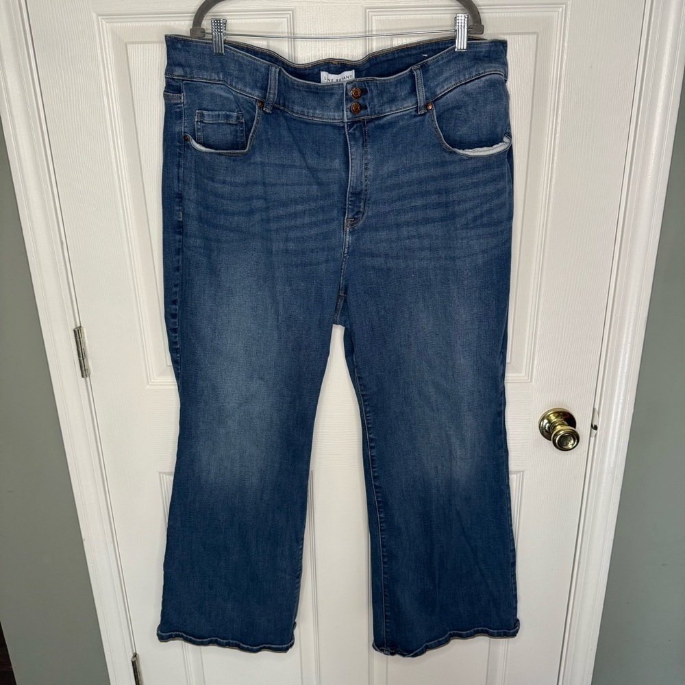 Lane Bryant High Rise Tighter Tummy Boot Cut Blue Jeans Size 24 GUC